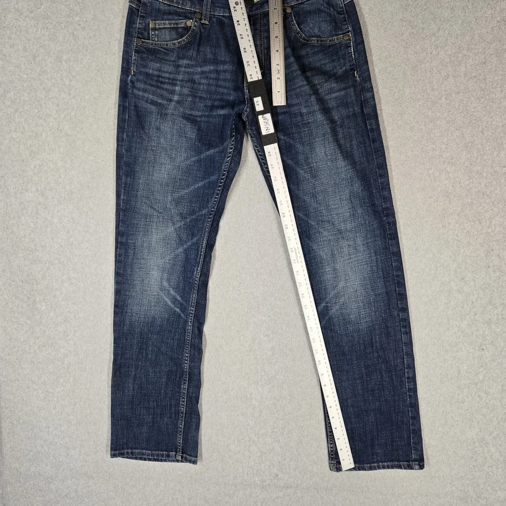 Wrangler Men Jeans Blue Denim Retro Slim Straight Western 32